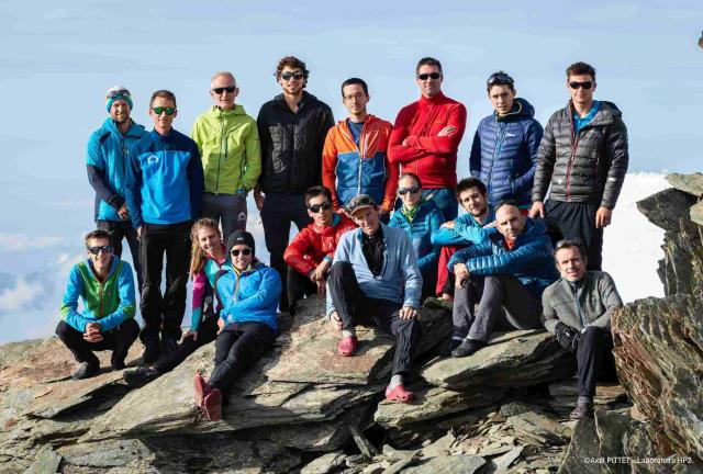 Les membres du GEAN au refuge du Gouter, après l’ascension « express » du Mont-Blanc (photo Axel Pittet, laboratoire HP2)